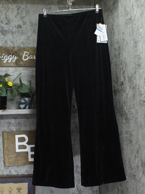 Black Alex Sophia Juniors Velvet Pull On Front Slit Pants 196Z630E Xl Sz XL main image 2